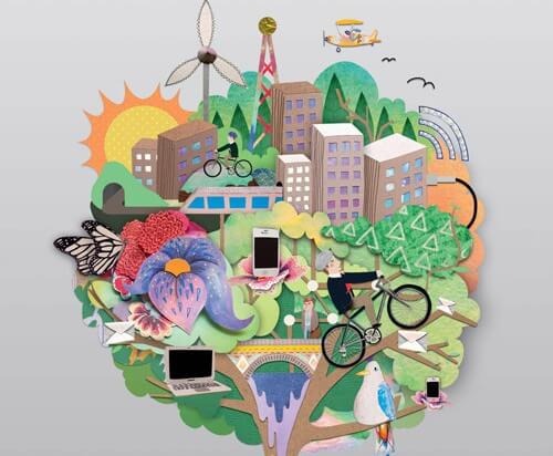 Een drukke stad vol met spullen die ook wel rommel genoemd kunnen worden