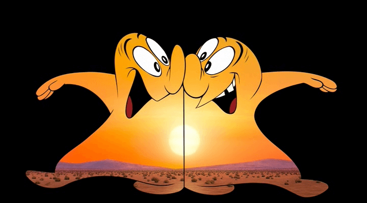 Twee personages uit de film Day And Night die gaat over de rijkdom van het mengen van onze verschillen