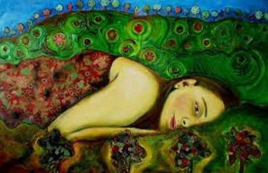 Vrouw in Gras