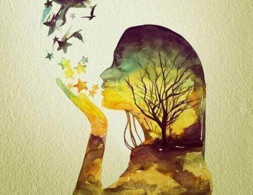 Vrouw Blaast Sterren