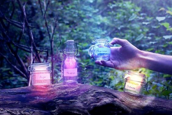 Drie Lichtgevende Potjes Met Geuren Ein