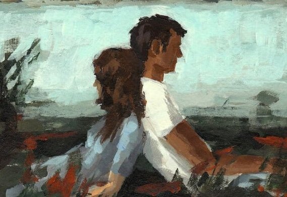 Man En Vrouw Met Hun Rug Tegen Elkaar Vanwege De Beproevingen Van Het Leven