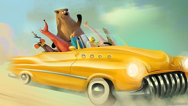 Dieren Die Vrolijk Rondrijden In Een Gele Cabrio Omdat Ze Weten Dat We Aantrekken Wat We Uitstralen