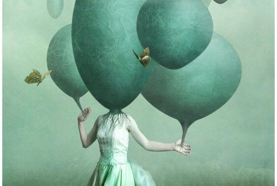 Meisje Wiens Hoofd Op Een Ballon Lijkt Omdat Ze Lijdt Aan Chronisch Slaaptekort