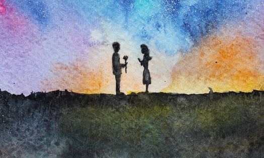 Mooie Nacht Waarin Twee Mensen Elkaar Ontmoeten Op een Dijk Omdat Ware Liefde Volwassenheid Vereist