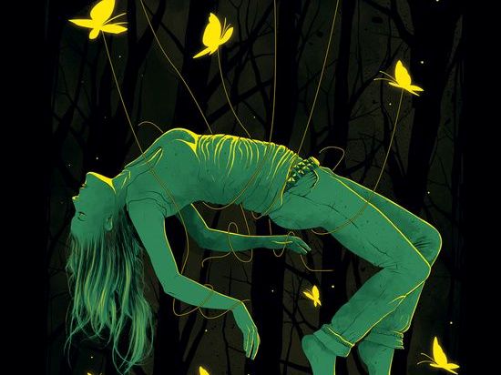 Meisje In Het Groen Met Gele Vlinders Boven Haar Als Voorbeeld Van Hoe We Onze Emoties Verwaarlozen