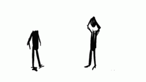 Een Poppetje Zonder Hoofd En Een Poppetje Dat Zijn Hoofd Van Zijn Lijf Rukt Omdat Hij Snel Een Oordeel Klaar Heeft