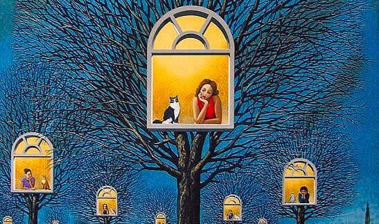 Bomen Waar Ramen In Hangen Waar Mensen Uit Kijken Die Denken Wat Is Mijn Geluk Waard