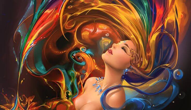 Vrouw Met Gekleurd Haar