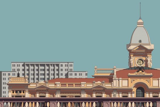 Grote stad die helemaal is volgebouwd als symbool voor te veel emotionele bagage