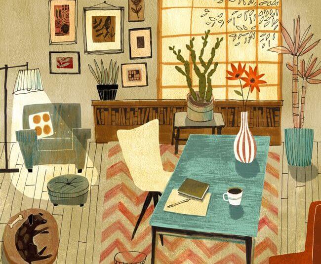 Kleurrijk Interieur Dat Een Rustgevend Gevoel Opwekt Als Voorbeeld Van De Relatie Tussen Kleur En Gevoel