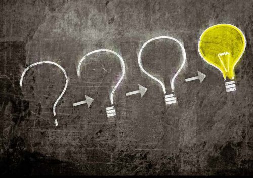 Tekening van een gloeilamp die steeds vollediger wordt