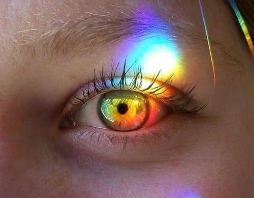 De Ogen Van Een Meisje Waar Alle Kleuren Van De Regenboog Op Weerkaatsen Want De Ogen Spreken Voor Zich