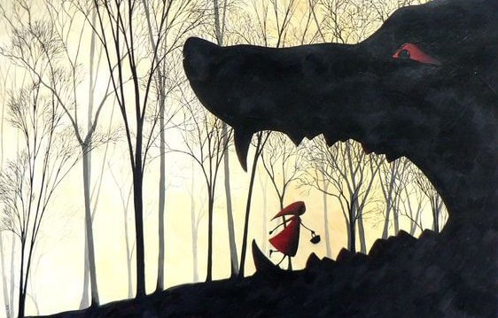 Roodkapje die recht in de bek van de boze wolf loopt misschien moet ze van perspectief veranderen