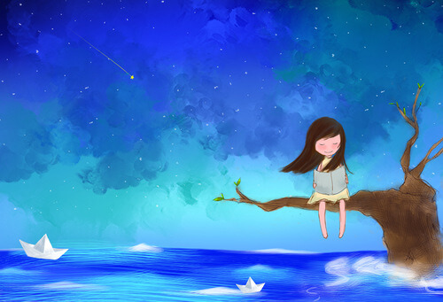 Meisje dat geniet van alleen zijn, als voorbeeld van de dingen die intuïtieve mensen anders doen