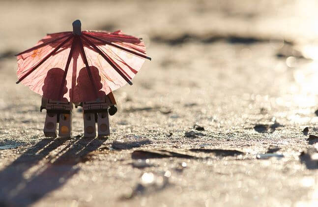 Samen onder de parasol