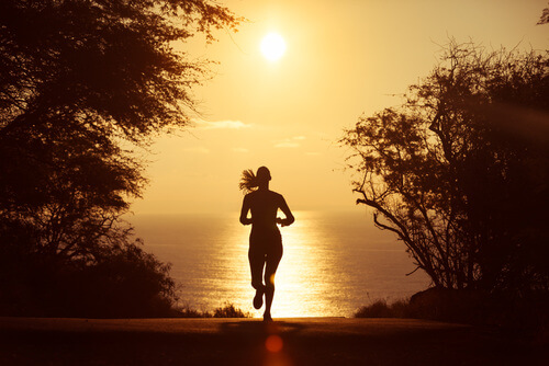 Hardlopen bij zonsondergang