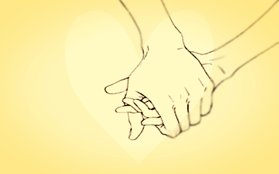 Handen die elkaar vasthouden