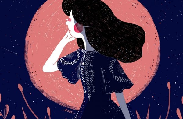 Een meisje in de nacht