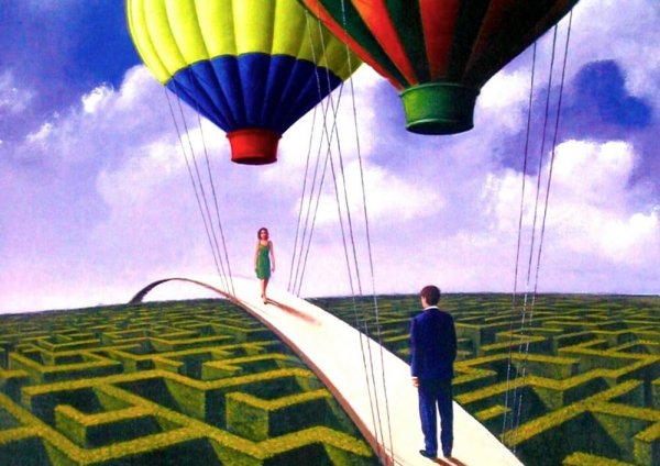 Brug hangt aan luchtballonnen