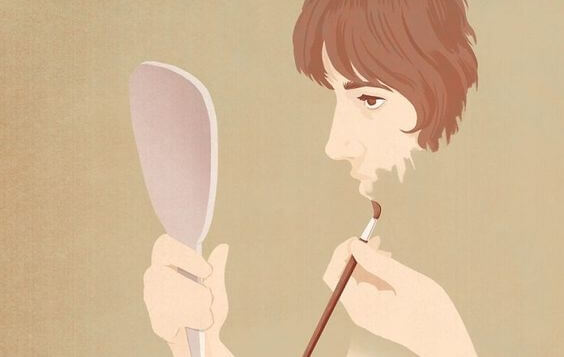 Man die zichzelf tekent