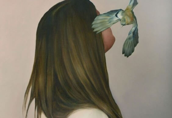 Vrouw met vogel