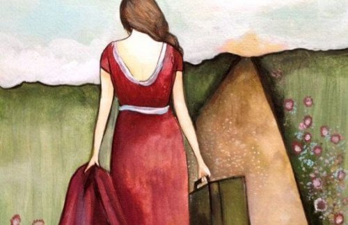 Vrouw trekt de wijde wereld in