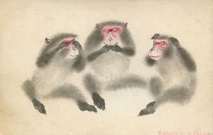 De les van de drie wijze apen van het Toshogu-schrijn