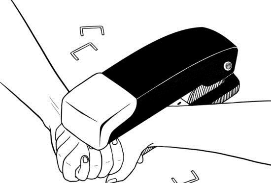 Van iemand houden is soms net alsof je jezelf aan iemand vastmaakt met een nietje