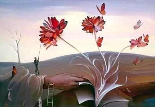 Boek waar bloemen uit groeien