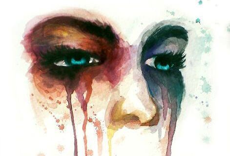Vrouw met betraande ogen die ons herinnert aan het erkennen van verdriet