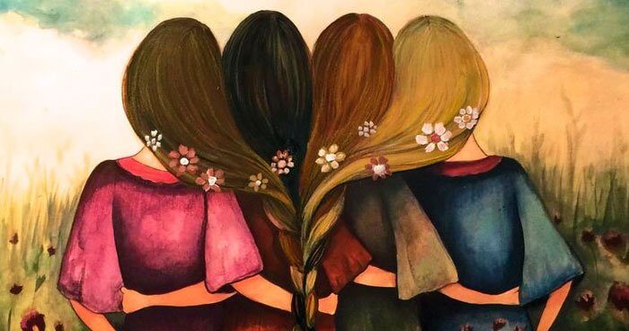 Vier vrouwen verbonden door zusterschap