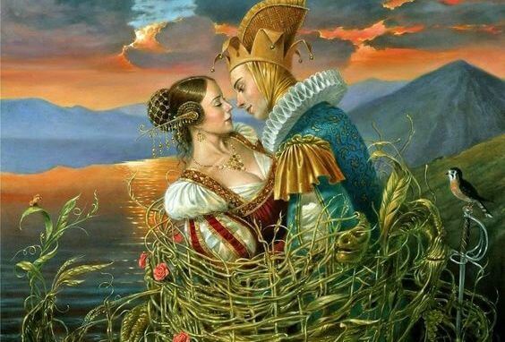 Prins en prinses die op het punt staan elkaar te zoenen als voorbeeld van een van die geweldige momenten