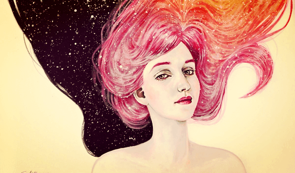 Rebelse tiener met roze haar