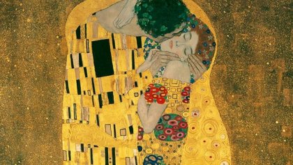 De kus van Gustav Klimt