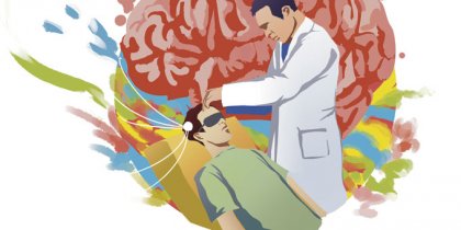 Man die kijkt of telepathie mogelijk is