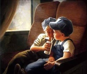 Kinderen in trein