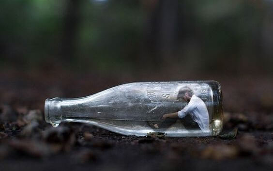 Man in een fles