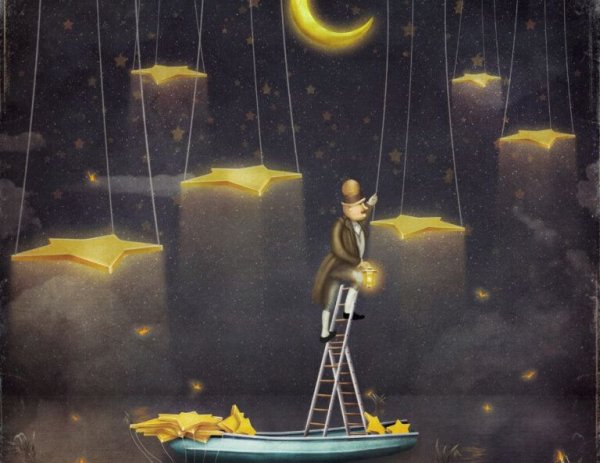Man die naar de sterren klimt
