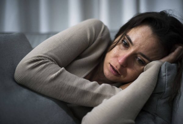 Vrouw met een depressie