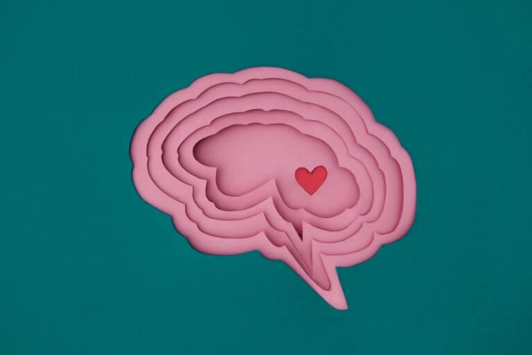 Hersenen waarin een hartje te zien is
