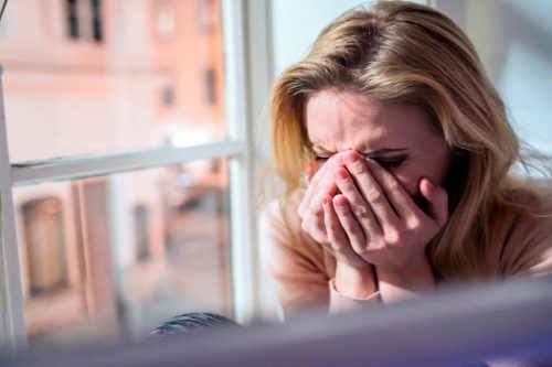 Vrouw met verdriet