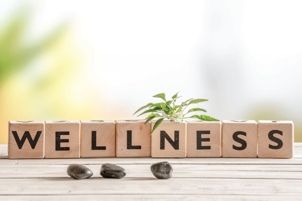 Blokken met daarop het woord wellness