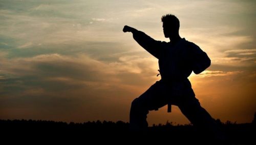 Man die martial arts beoefent