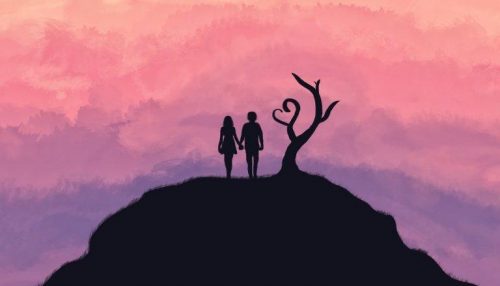 Verliefd stel representeert ware liefde