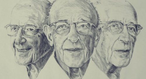 Tekening van het gezicht van Jung