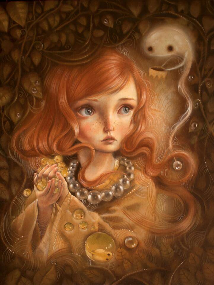 Tekening van verdrietige vrouw