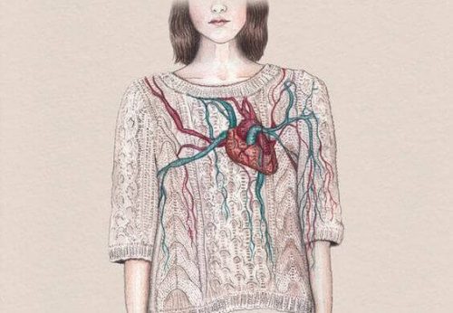 Meisje met een hart op haar trui