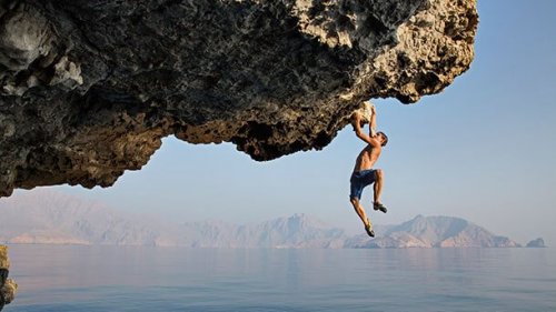 Alex Honnold tijdens het klimmen