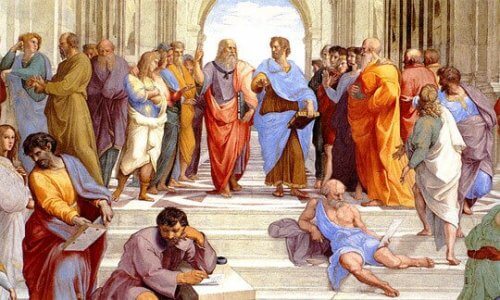 De school van Athene schilderij